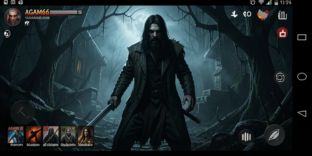 Tampilan gameplay yang menyeramkan di AGAM66 saat menjelajahi dunia gelap.