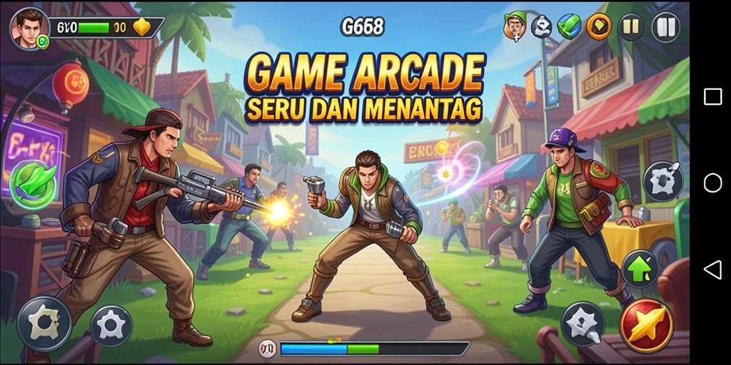 Tampilan gameplay seru dalam G668 dengan berbagai level tantangan.