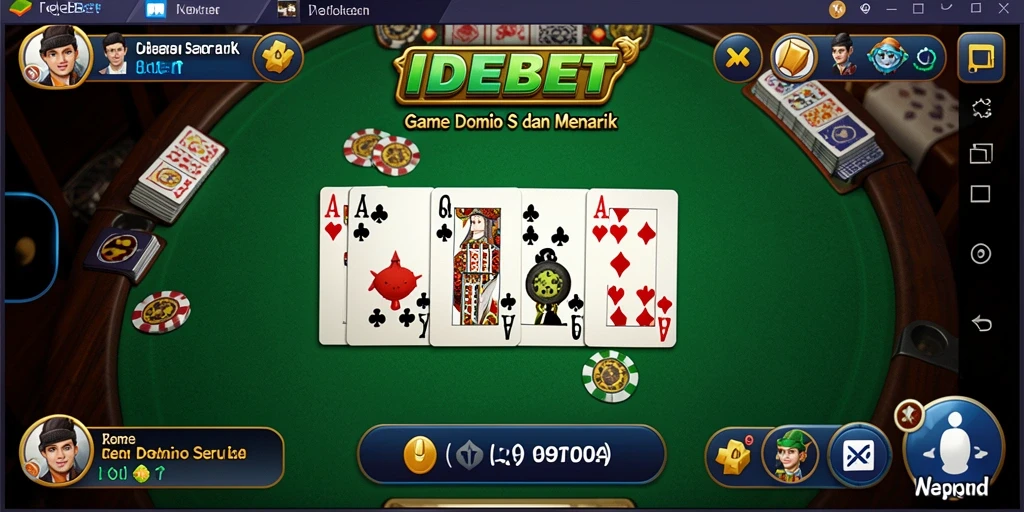 Tampilan gameplay IDEBET dengan domino yang menarik.
