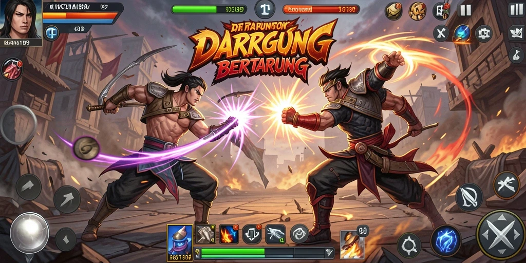 Tangkapan layar gameplay KOTA189 menunjukkan pertarungan epik yang mendebarkan.
