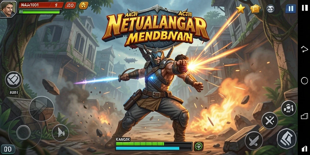 Screenshot gameplay NAGA1001 yang menunjukkan aksi pertarungan yang mendebarkan.
