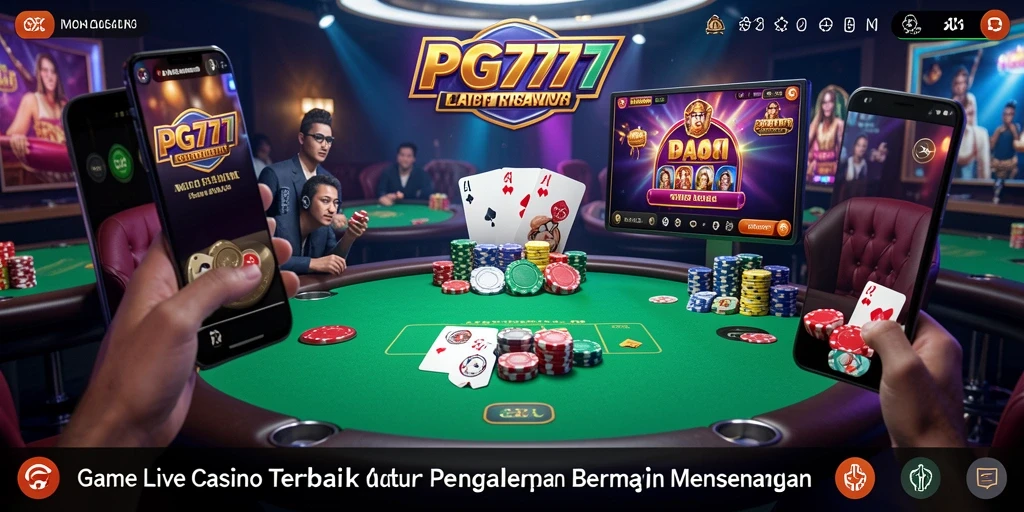 Tampilan antarmuka PG777 dengan dealer langsung yang menarik.