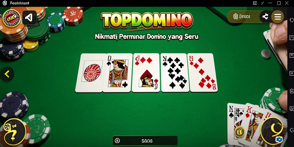 Tampilan gameplay seru di TOPDOMINO dengan pemain yang bersaing.