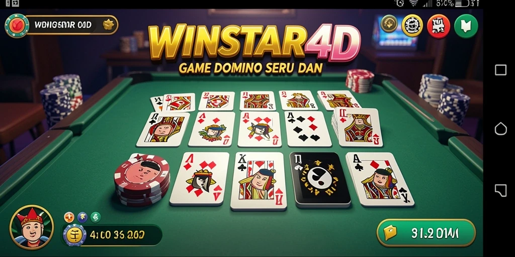 Tampilan menarik gameplay domino WINSTAR4D.
